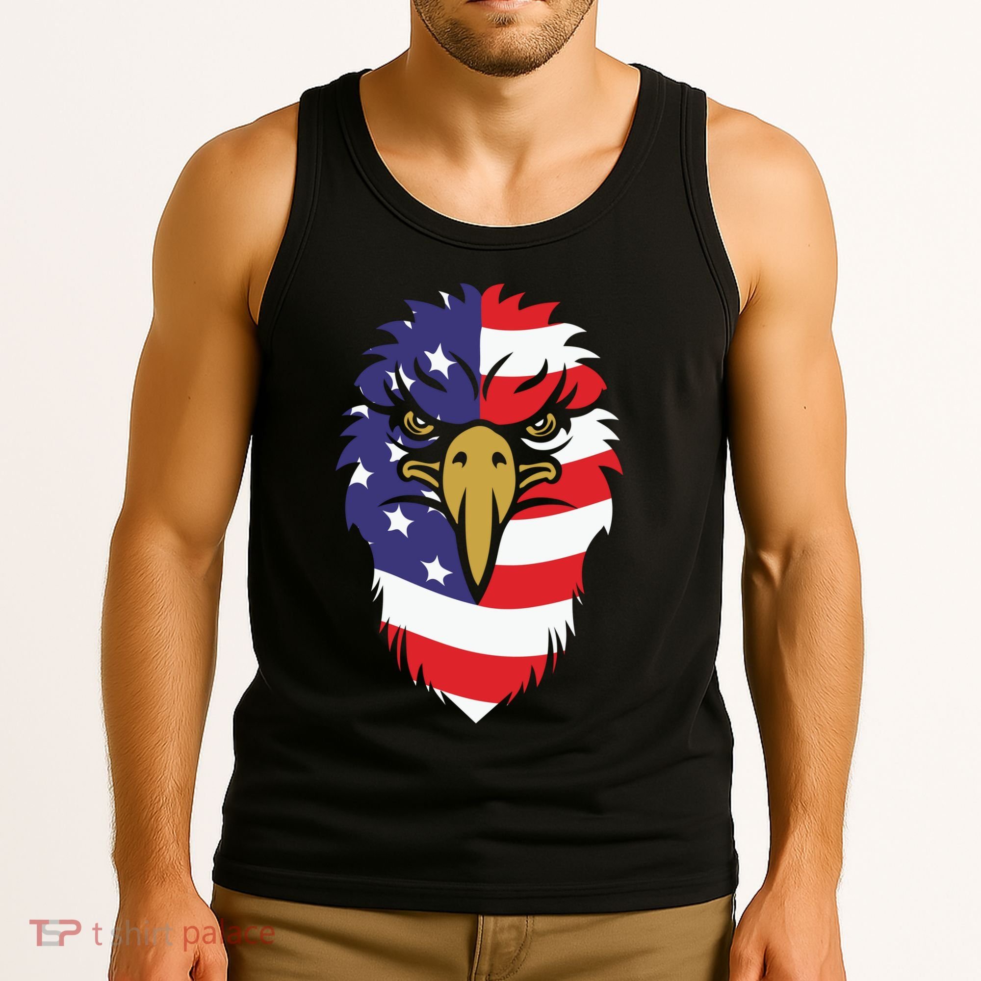 4th Of July Bald Eagle With American Flag Tank Top