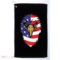 4th Of July Bald Eagle With American Flag Golf Towel thumb 0