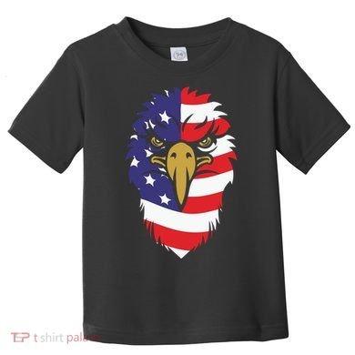 4th Of July Bald Eagle With American Flag Toddler T-Shirt