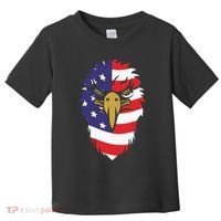 4th Of July Bald Eagle With American Flag Toddler T-Shirt thumb 0