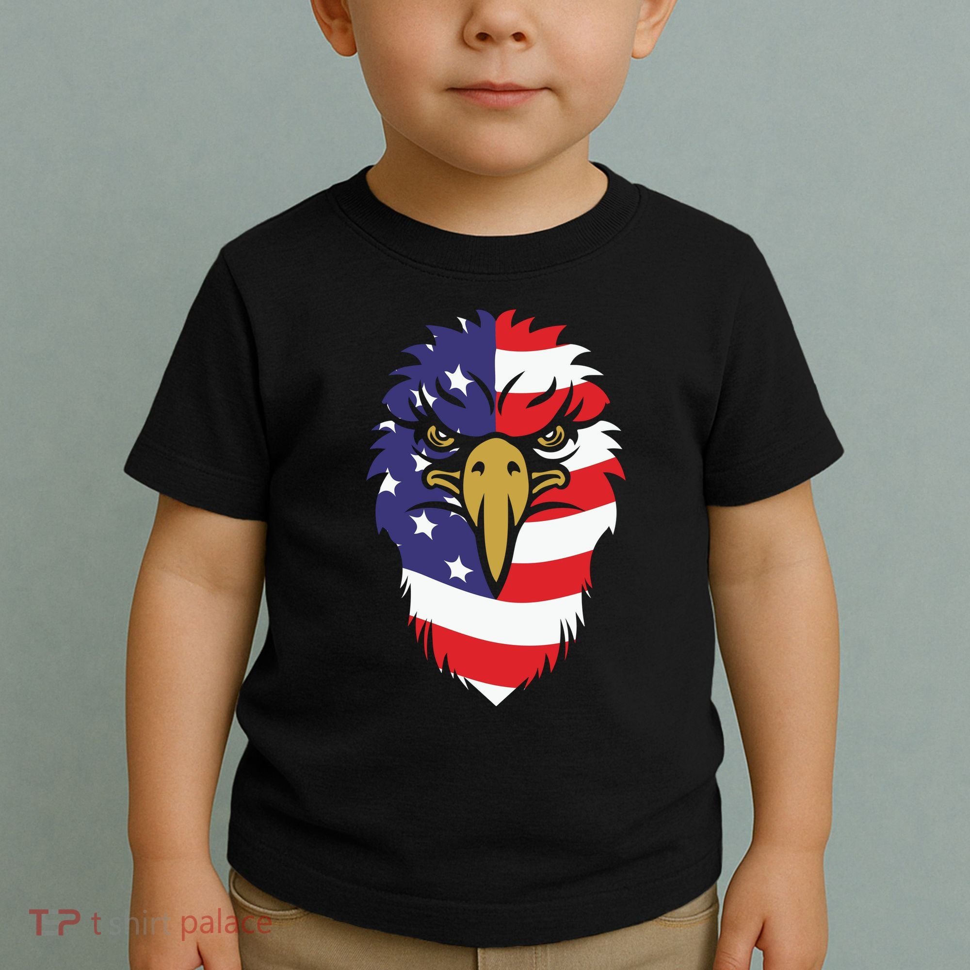4th Of July Bald Eagle With American Flag Toddler T-Shirt