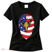 4th Of July Bald Eagle With American Flag Women's T-Shirt thumb 0