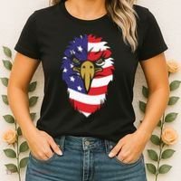 4th Of July Bald Eagle With American Flag Women's T-Shirt thumb 2