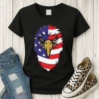 4th Of July Bald Eagle With American Flag Women's T-Shirt thumb 3