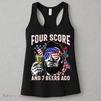 4th Of July Drinking Beer Patriot Four Score And 7 Beers Ago Women's Tank Top thumb 3