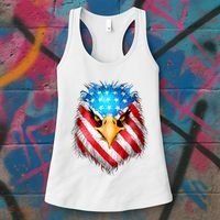 4th Of July Patriotic Eagle Usa American Flag Women's Tank Top thumb 3