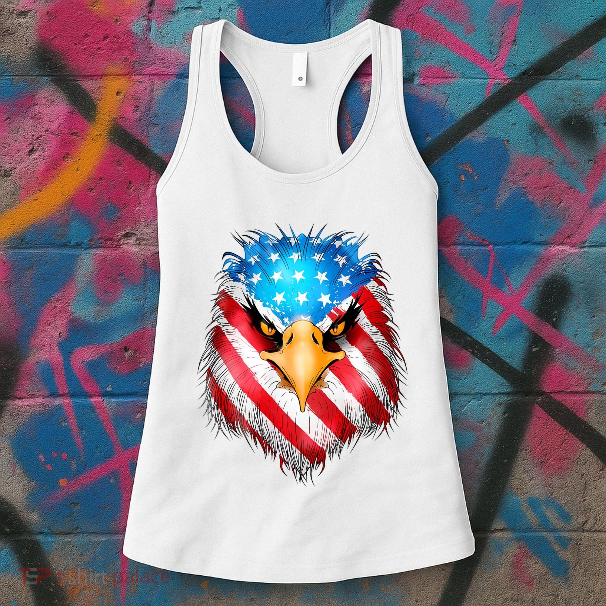 4th Of July Patriotic Eagle Usa American Flag Women's Tank Top