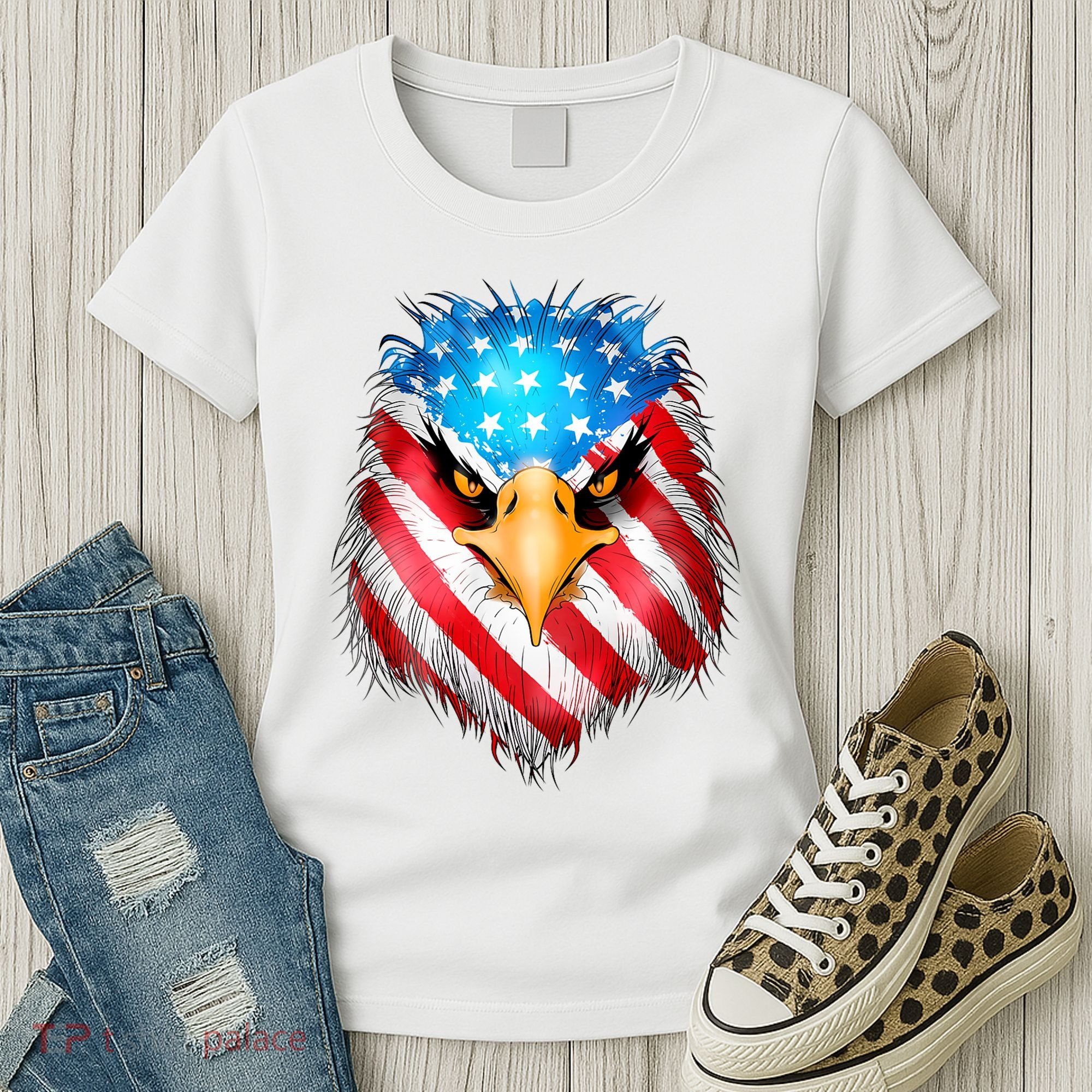 4th Of July Patriotic Eagle Usa American Flag Women's T-Shirt