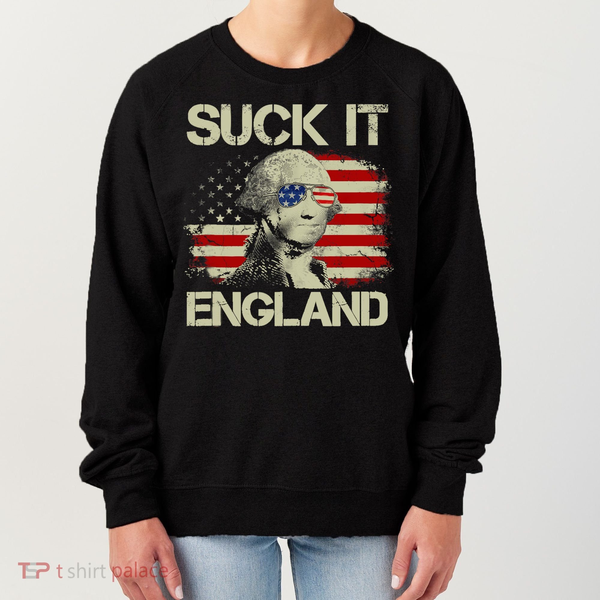 4th Of July George Sloshington Suck It England Merica Women's Sweatshirt