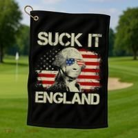4th Of July George Sloshington Suck It England Merica Golf Towel thumb 1