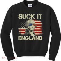 4th Of July George Sloshington Suck It England Merica Kids Sweatshirt thumb 0