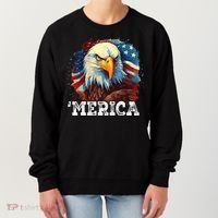 4th Of July Merica Bald Eagle USA Patriotic American Flag Women's Sweatshirt thumb 0