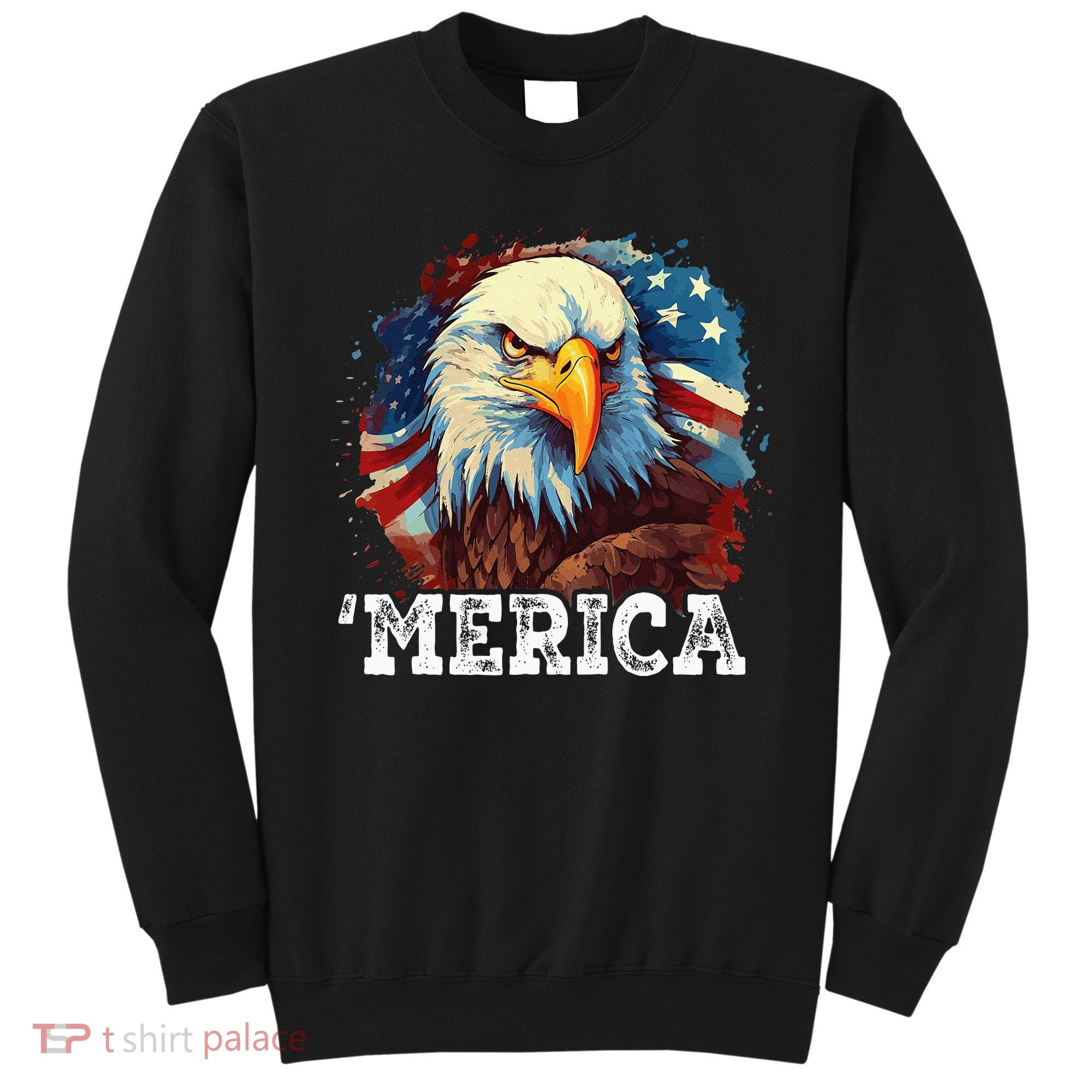 4th Of July Merica Bald Eagle USA Patriotic American Flag Sweatshirt