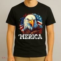 4th Of July Merica Bald Eagle USA Patriotic American Flag T-Shirt thumb 3