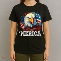 4th Of July Merica Bald Eagle USA Patriotic American Flag T-Shirt thumb 4