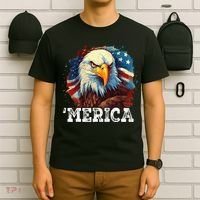 4th Of July Merica Bald Eagle USA Patriotic American Flag T-Shirt thumb 6
