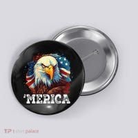 4th Of July Merica Bald Eagle USA Patriotic American Flag Button thumb 0