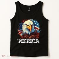 4th Of July Merica Bald Eagle USA Patriotic American Flag Tank Top thumb 2