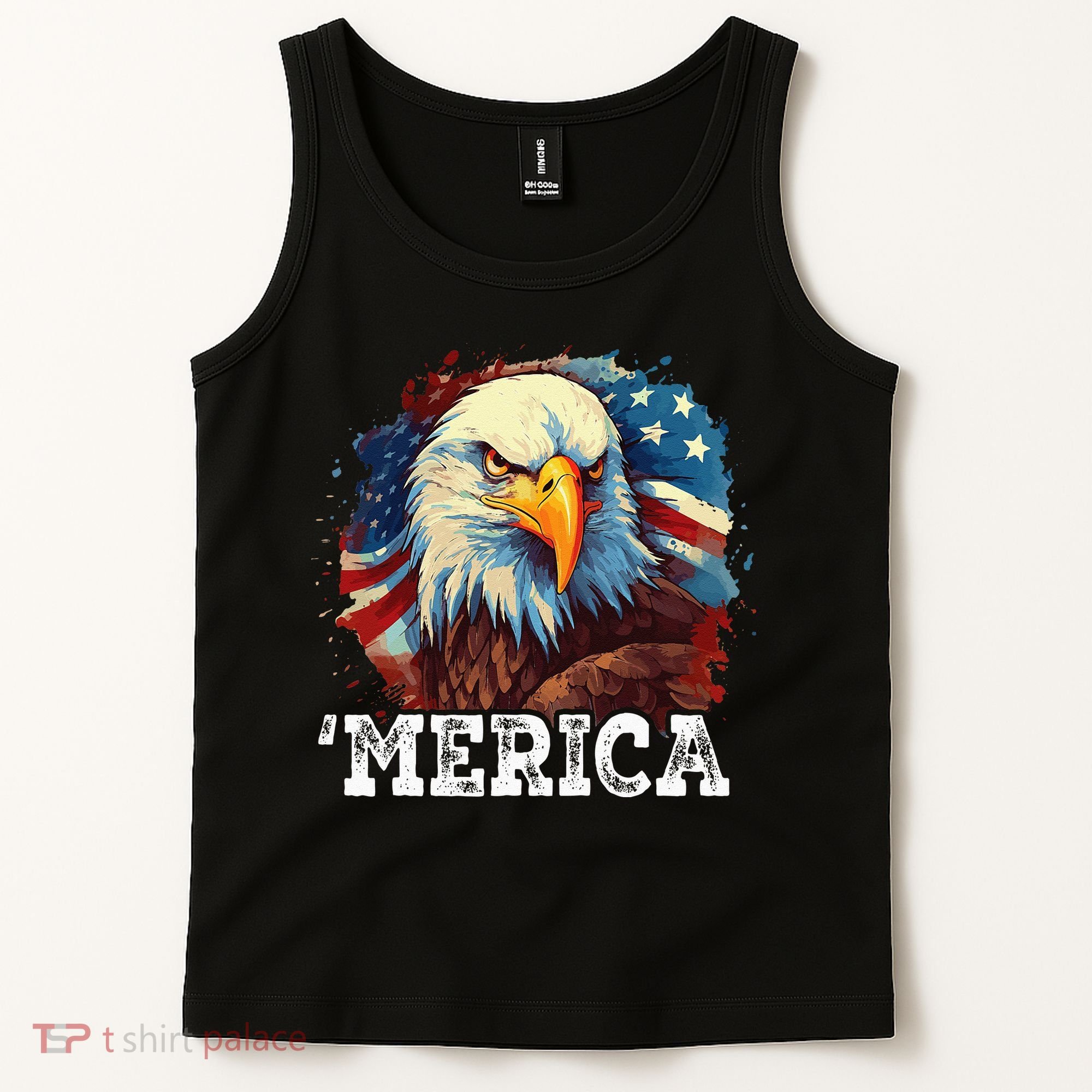 4th Of July Merica Bald Eagle USA Patriotic American Flag Tank Top