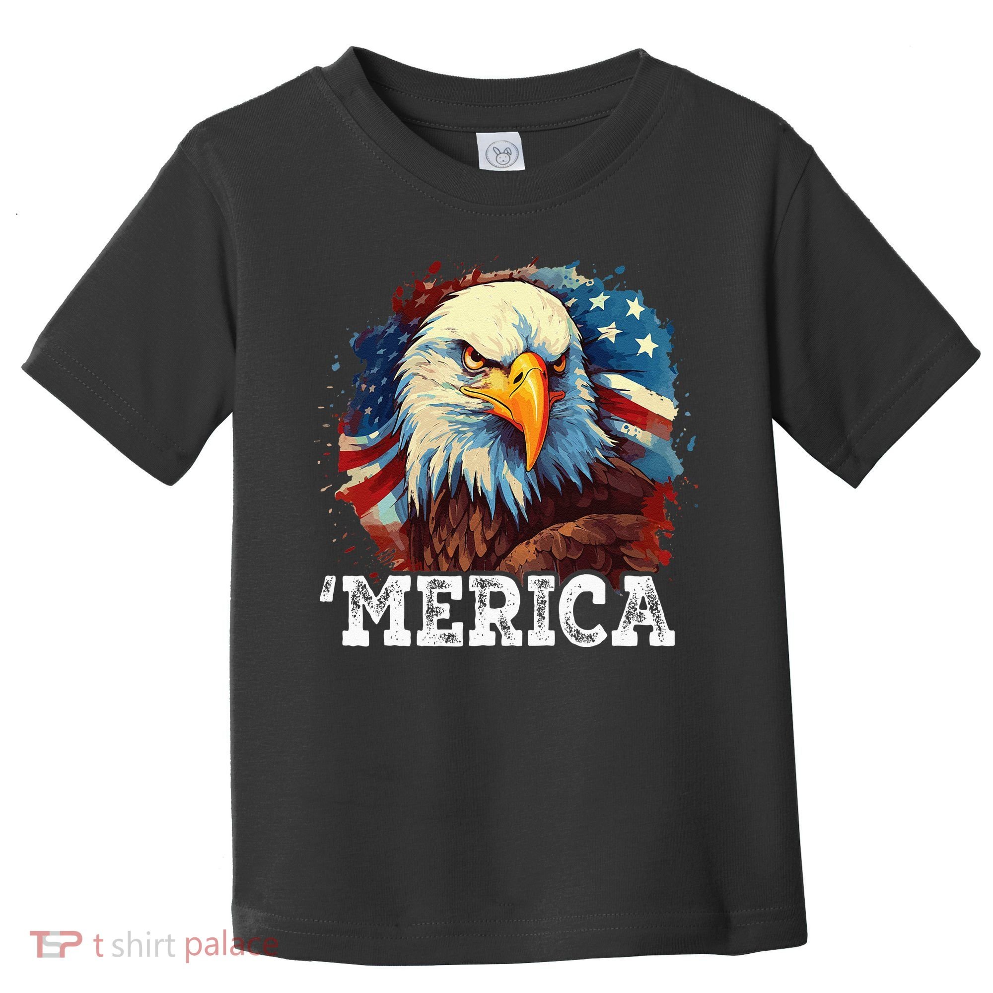 4th Of July Merica Bald Eagle USA Patriotic American Flag Toddler T-Shirt