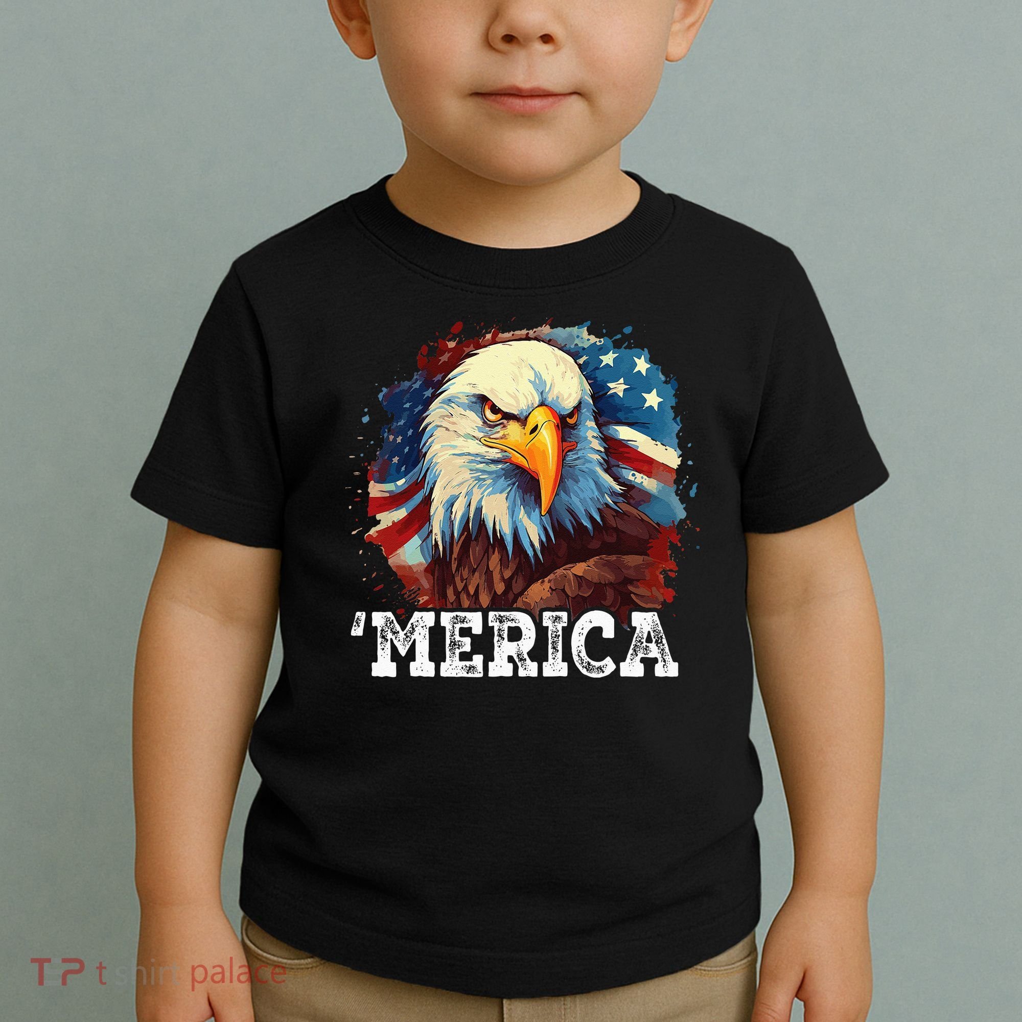 4th Of July Merica Bald Eagle USA Patriotic American Flag Toddler T-Shirt