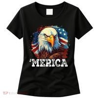 4th Of July Merica Bald Eagle USA Patriotic American Flag Women's T-Shirt thumb 0