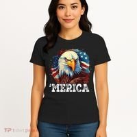 4th Of July Merica Bald Eagle USA Patriotic American Flag Women's T-Shirt thumb 4