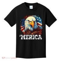 4th Of July Merica Bald Eagle USA Patriotic American Flag Kids T-Shirt thumb 0