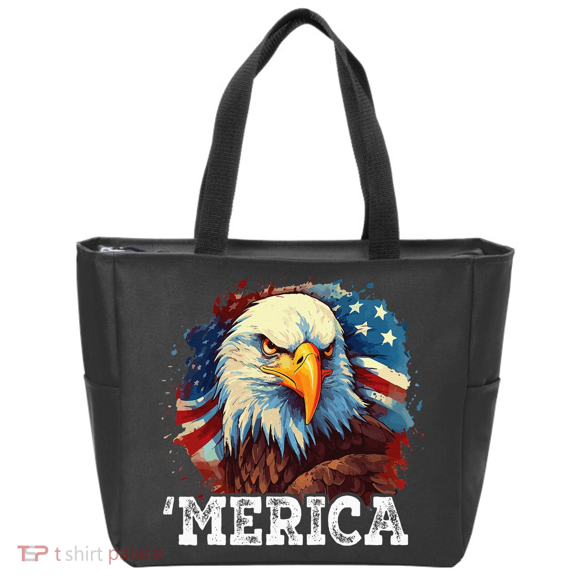 4th Of July Merica Bald Eagle USA Patriotic American Flag Tote Bag