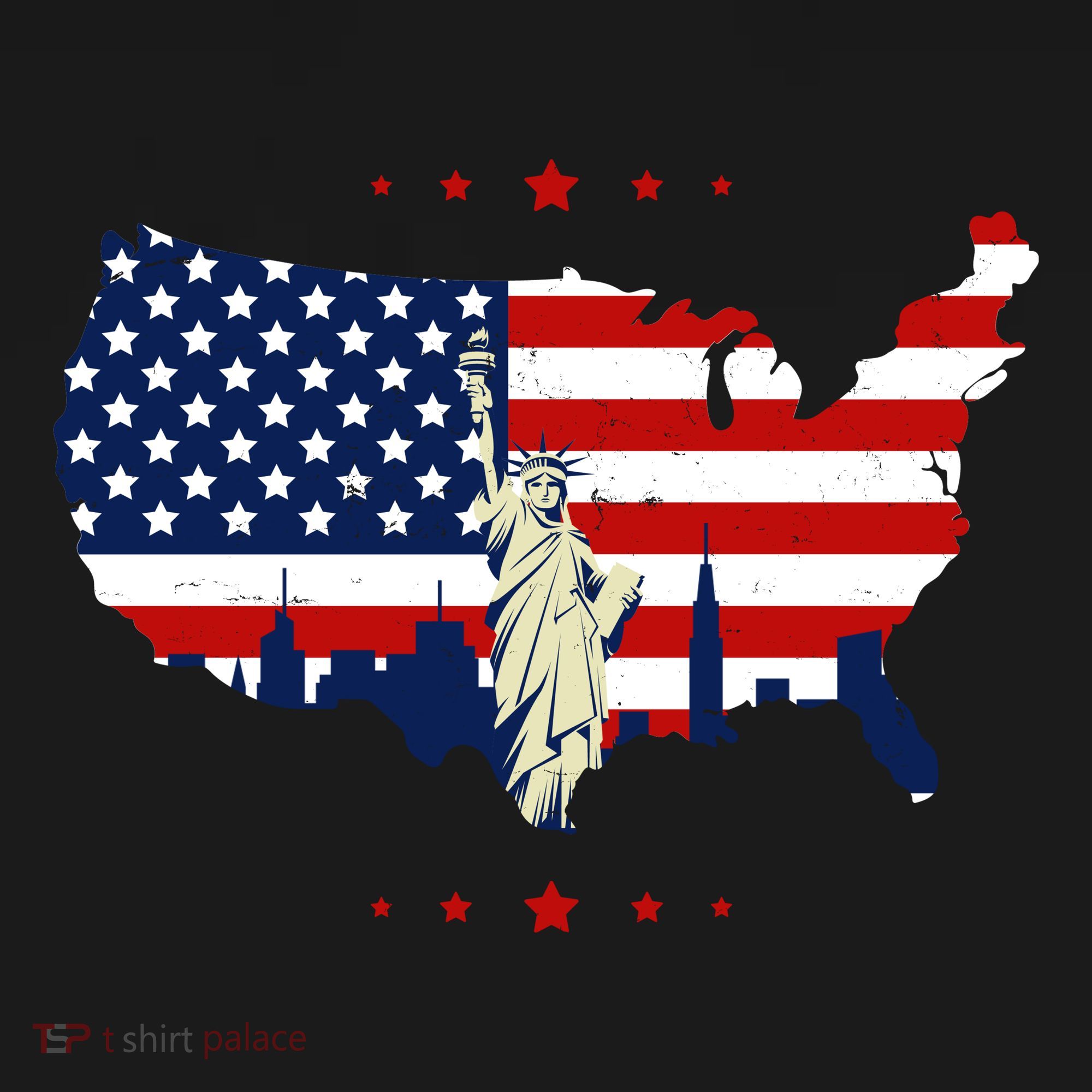 4th Of July American Flag Statue Of Liberty Mousepad