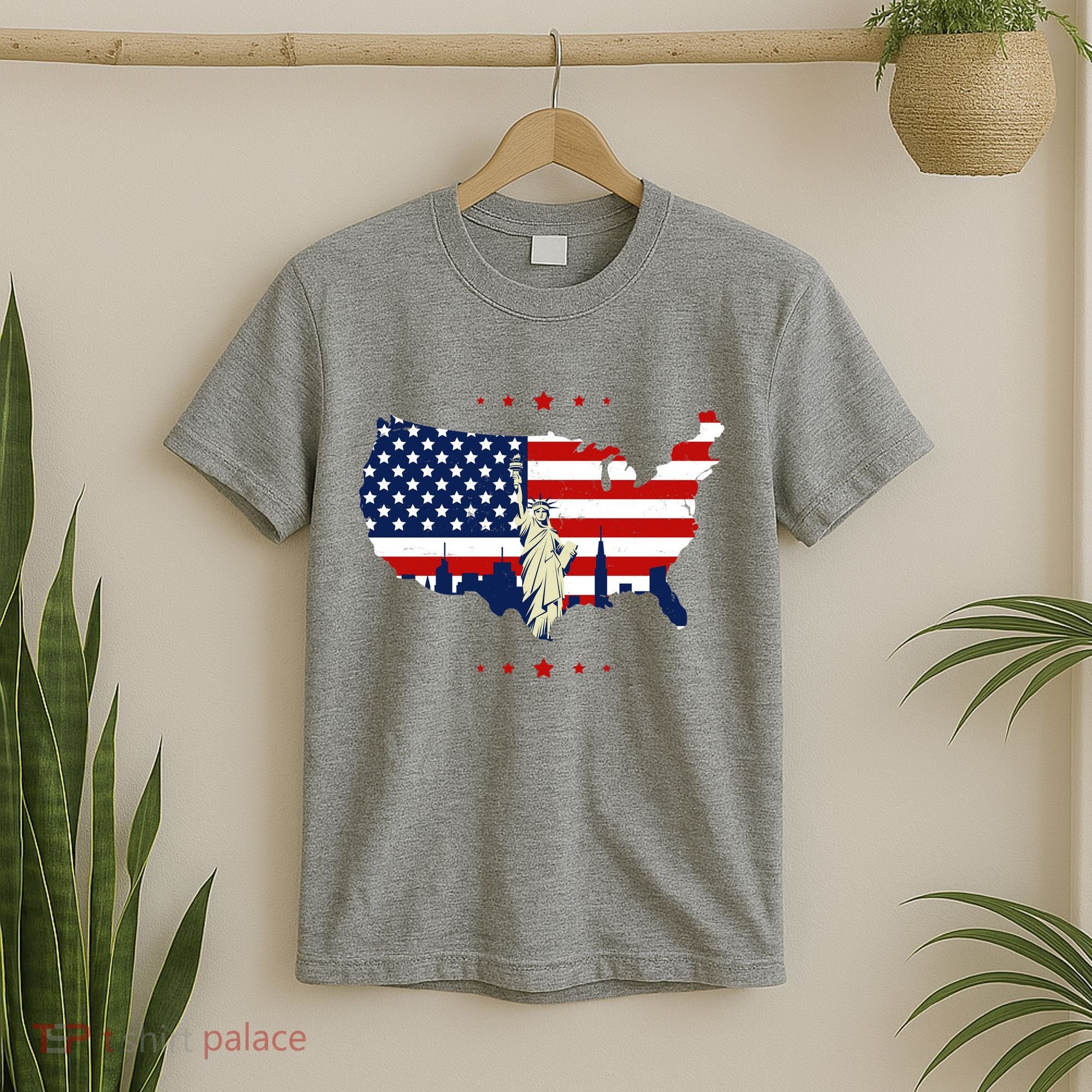 4th Of July American Flag Statue Of Liberty T-Shirt