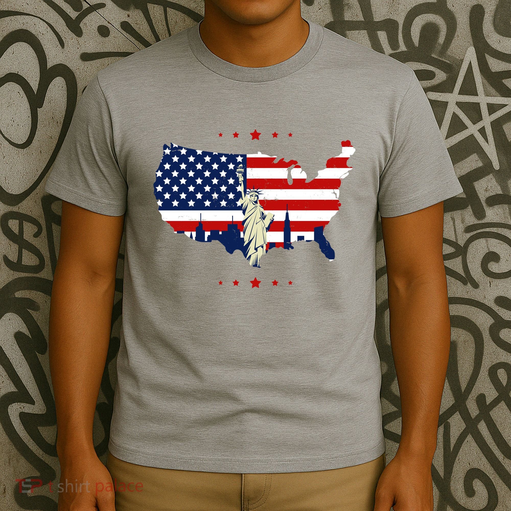 4th Of July American Flag Statue Of Liberty T-Shirt