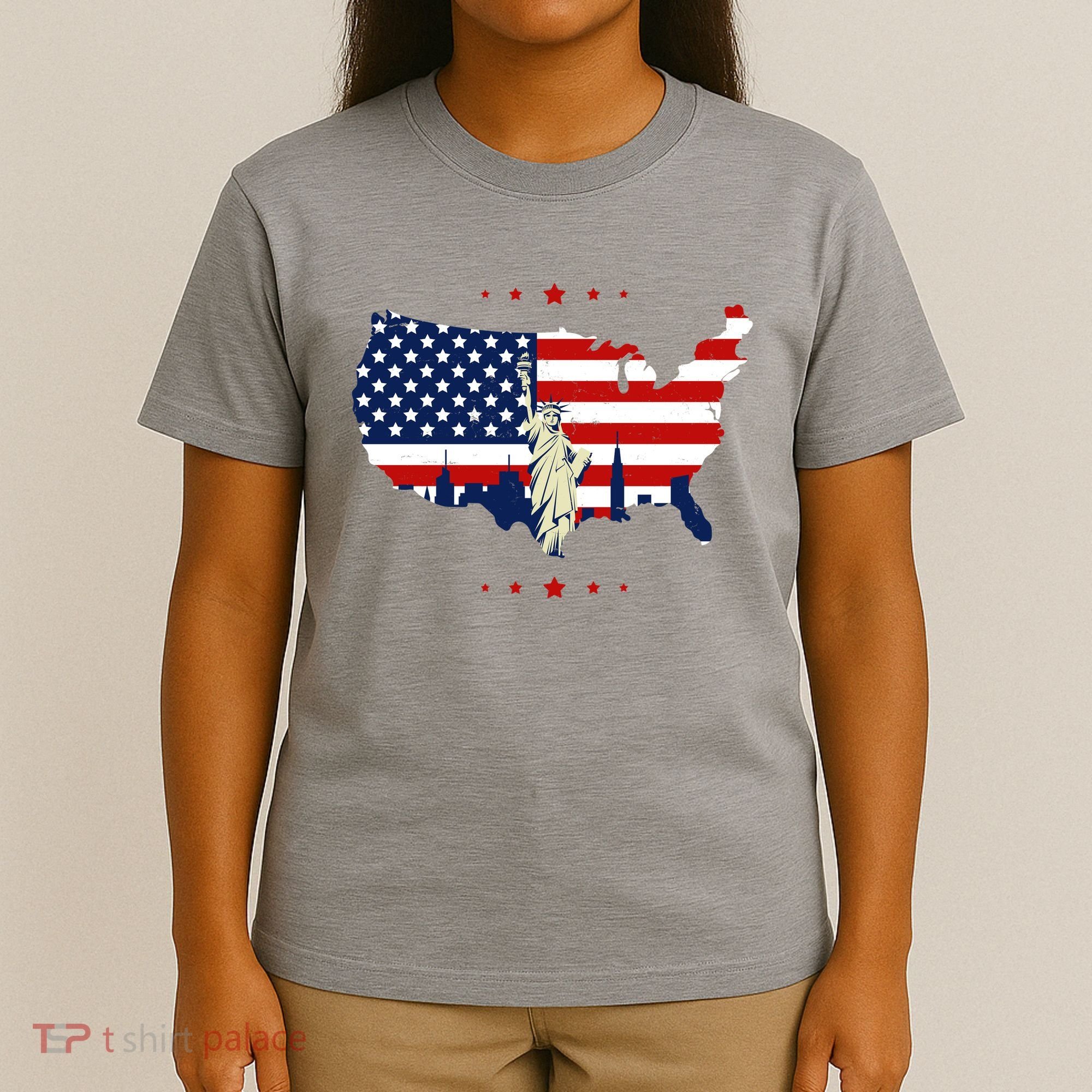 4th Of July American Flag Statue Of Liberty T-Shirt