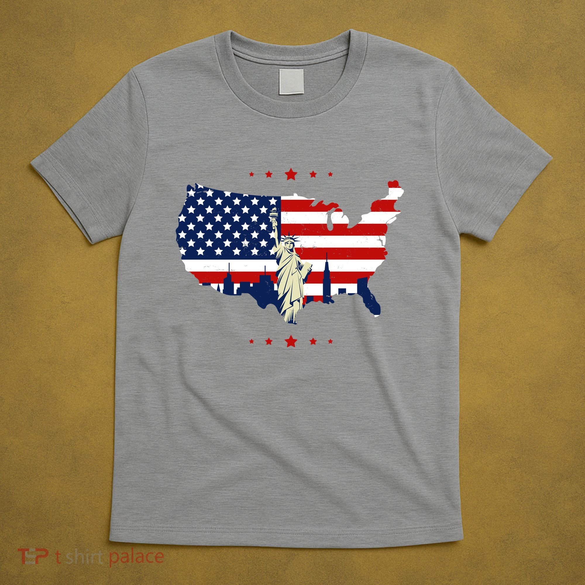 4th Of July American Flag Statue Of Liberty T-Shirt