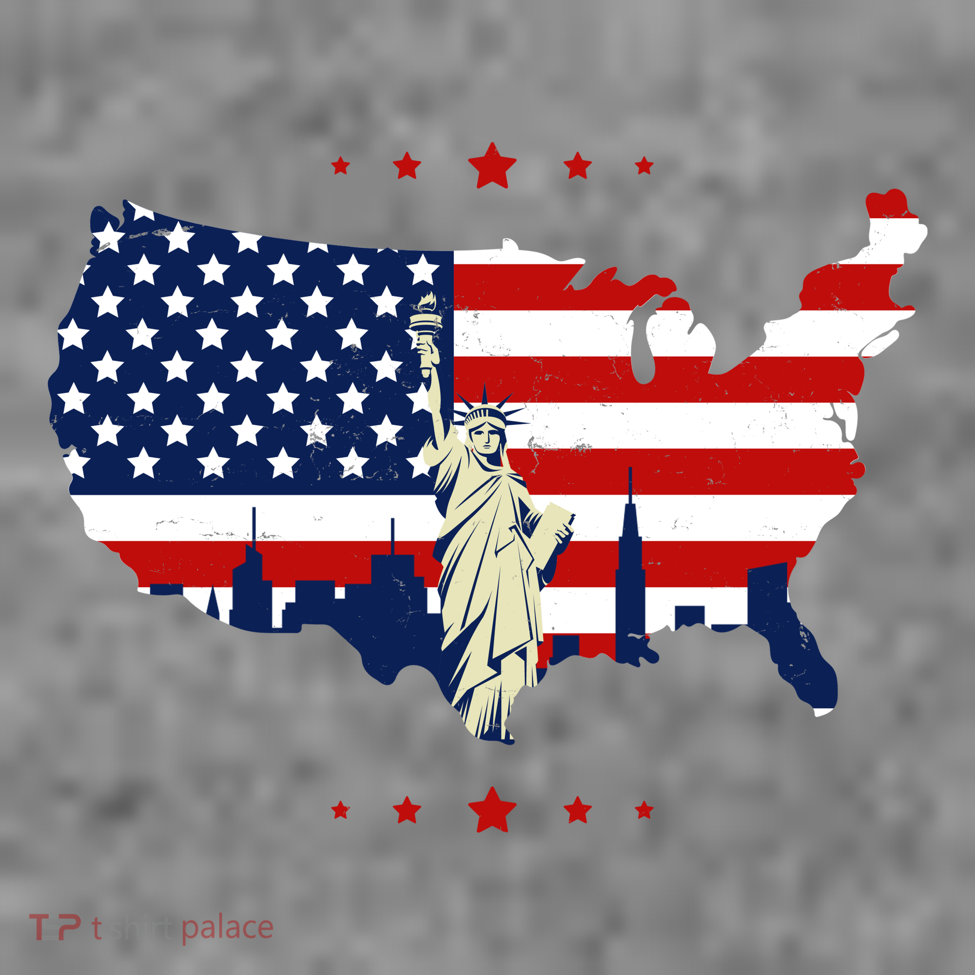 4th Of July American Flag Statue Of Liberty T-Shirt