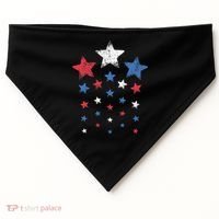 4th Of July Cute Red White Blue Stars USA-Made Doggie Bandana thumb 0