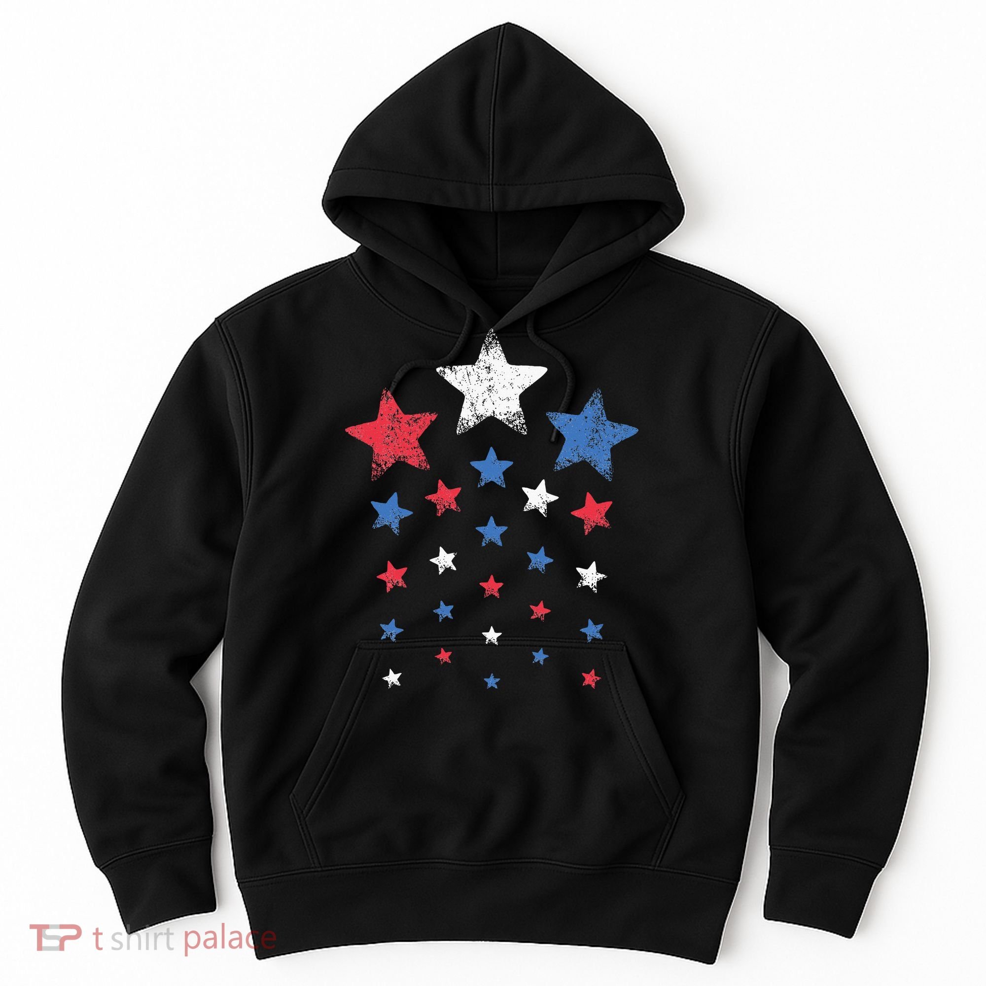 4th Of July Cute Red White Blue Stars Hoodie