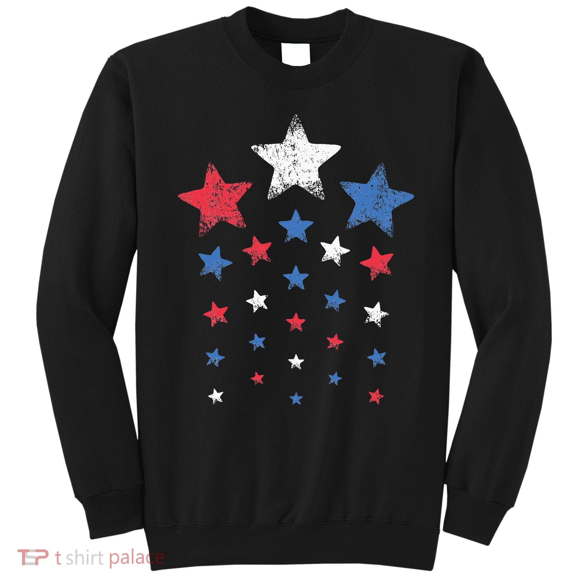 4th Of July Cute Red White Blue Stars Sweatshirt