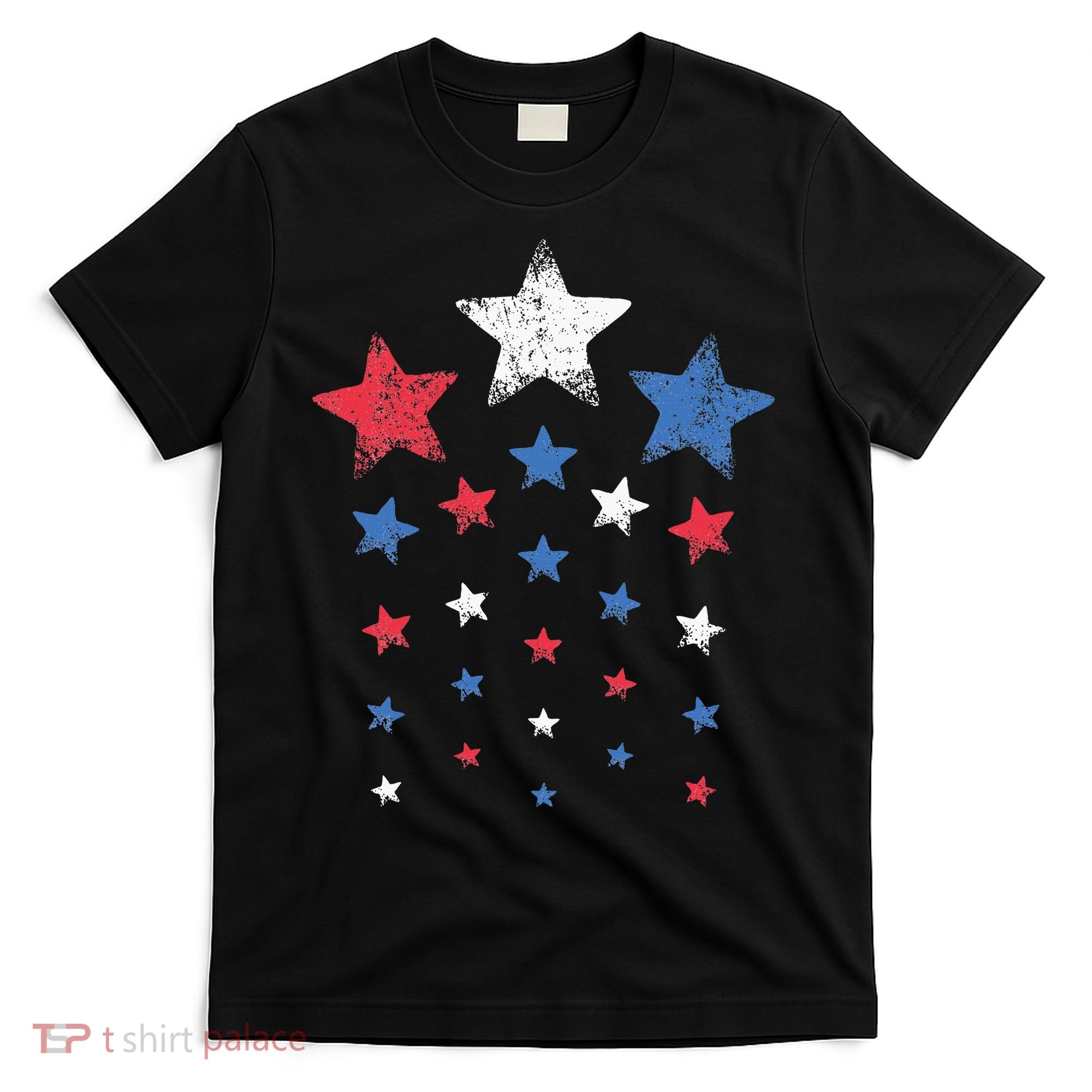 4th Of July Cute Red White Blue Stars T-Shirt