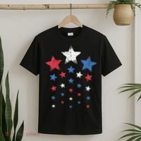 4th Of July Cute Red White Blue Stars T-Shirt thumb 2