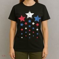 4th Of July Cute Red White Blue Stars T-Shirt thumb 4