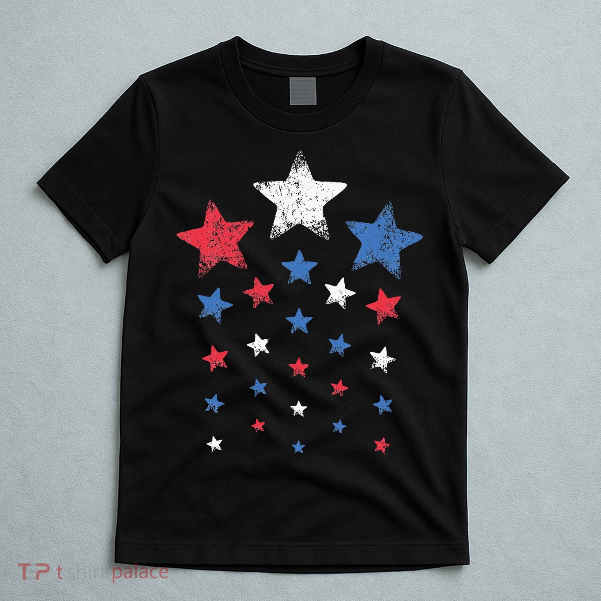 4th Of July Cute Red White Blue Stars T-Shirt