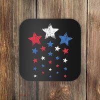 4th Of July Cute Red White Blue Stars Coaster thumb 0