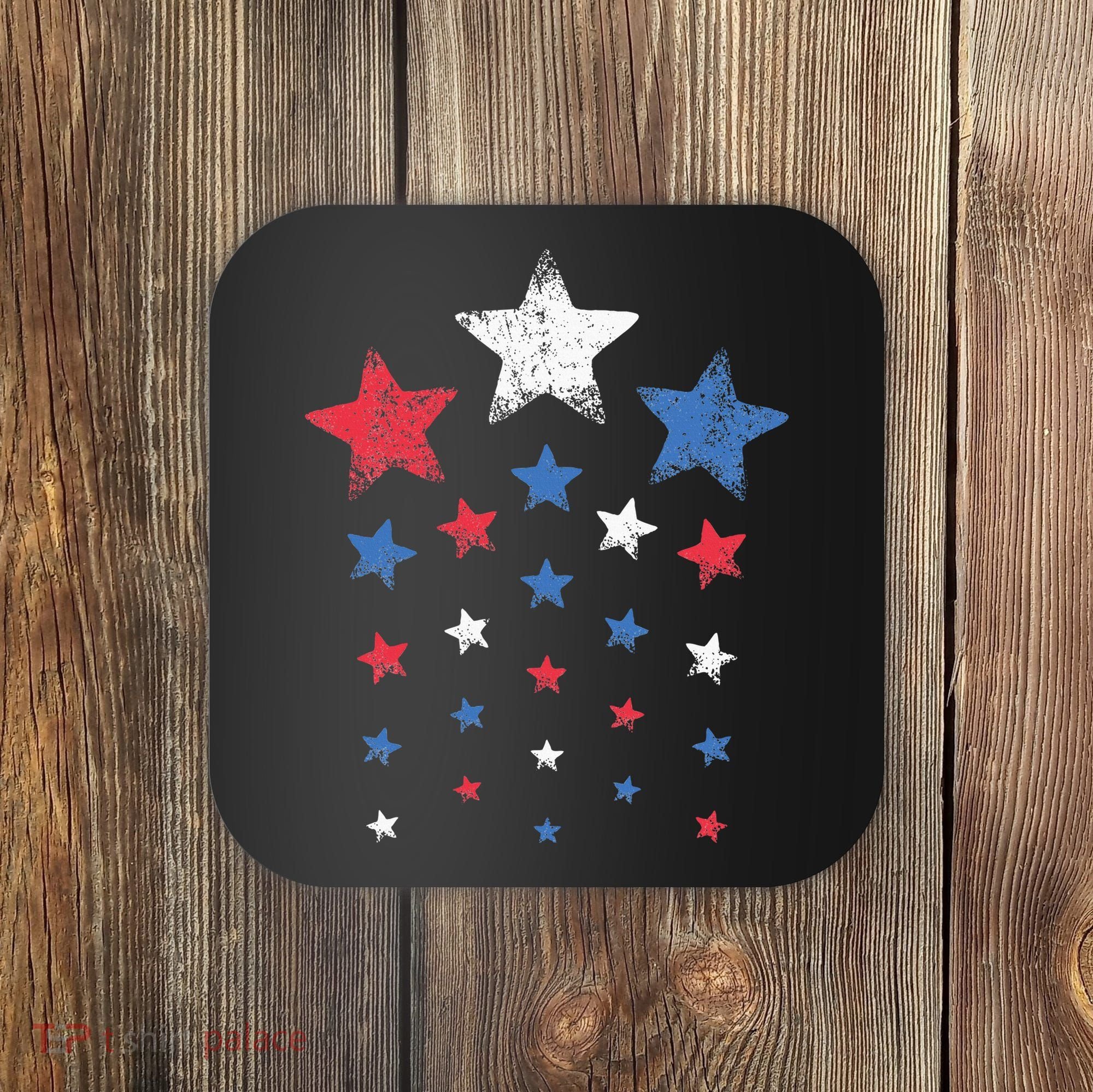 4th Of July Cute Red White Blue Stars Coaster