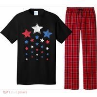 4th Of July Cute Red White Blue Stars Pajama Set thumb 0