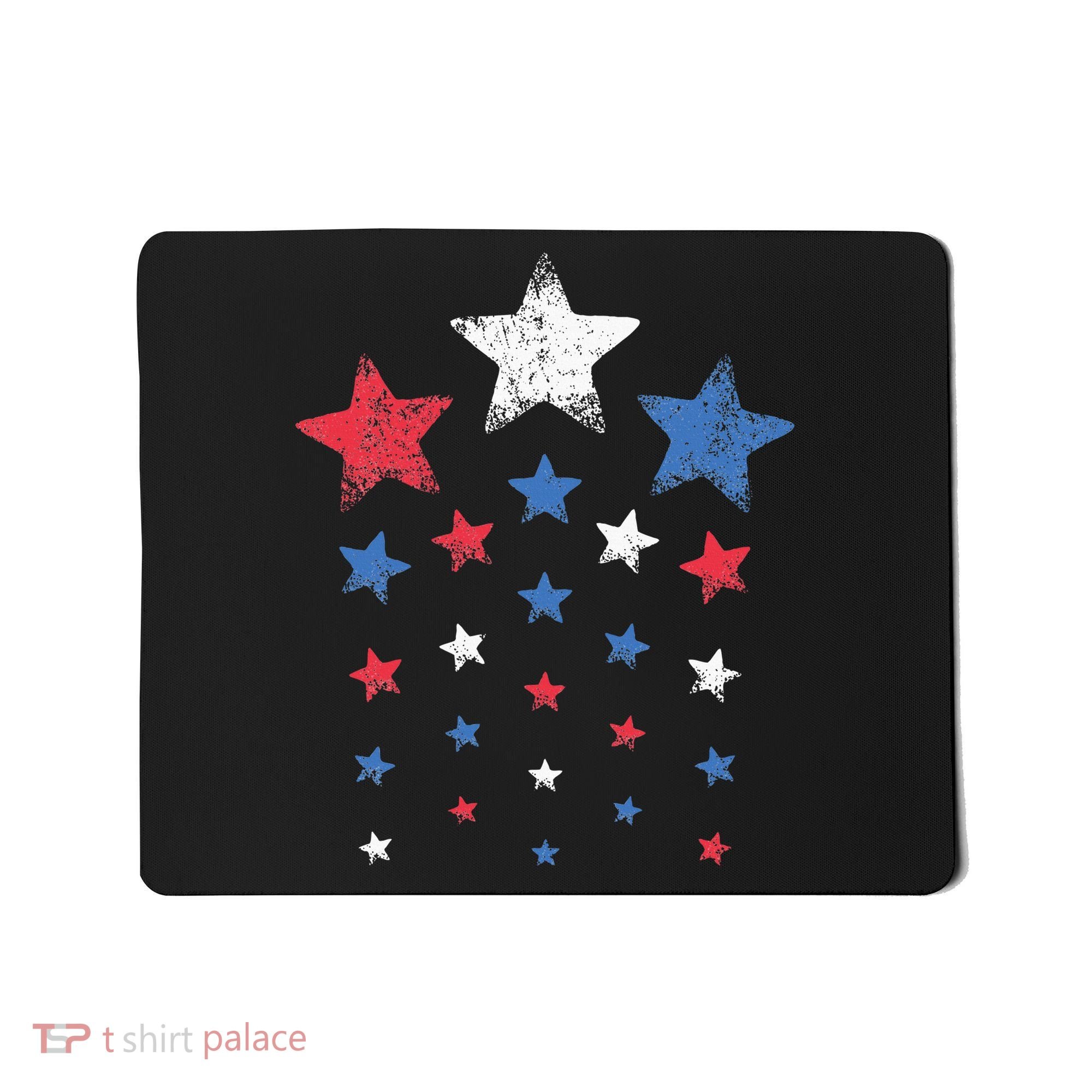 4th Of July Cute Red White Blue Stars Mousepad