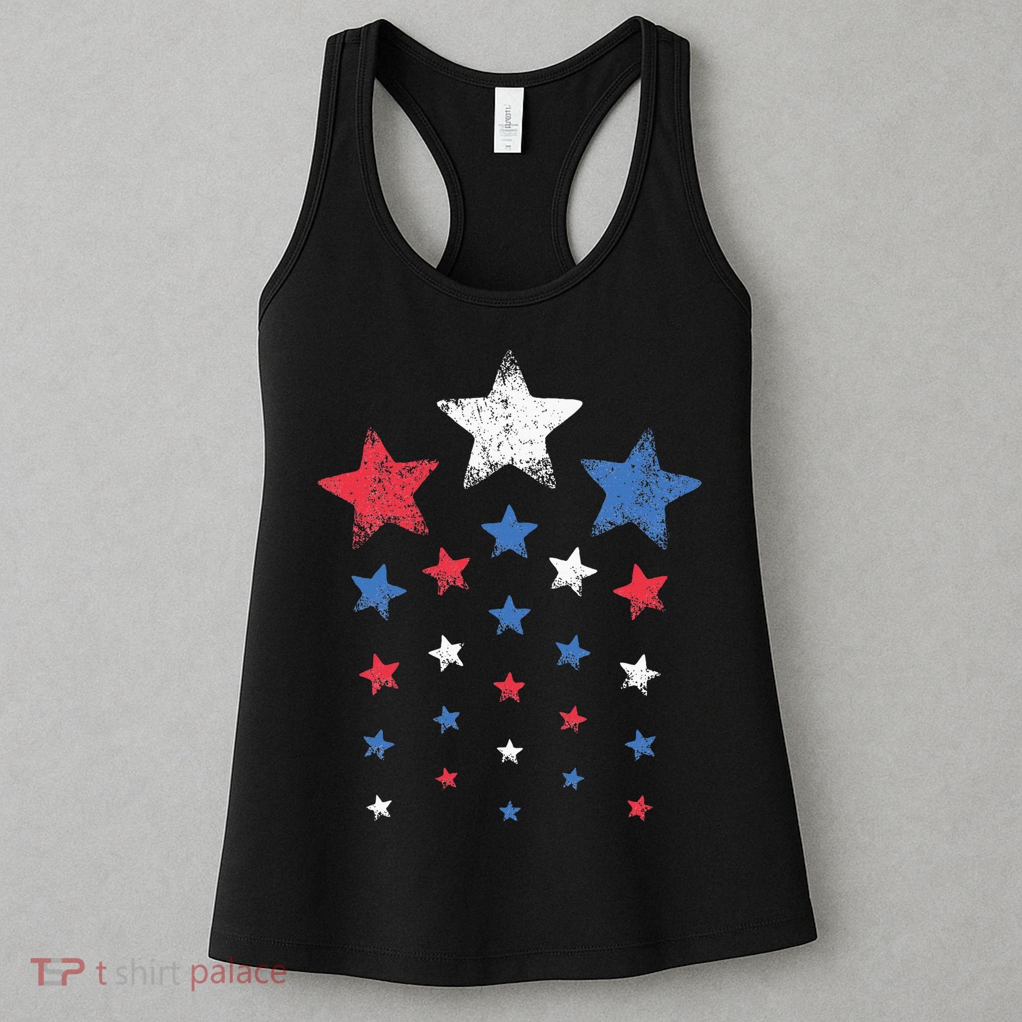 4th Of July Cute Red White Blue Stars Women's Tank Top