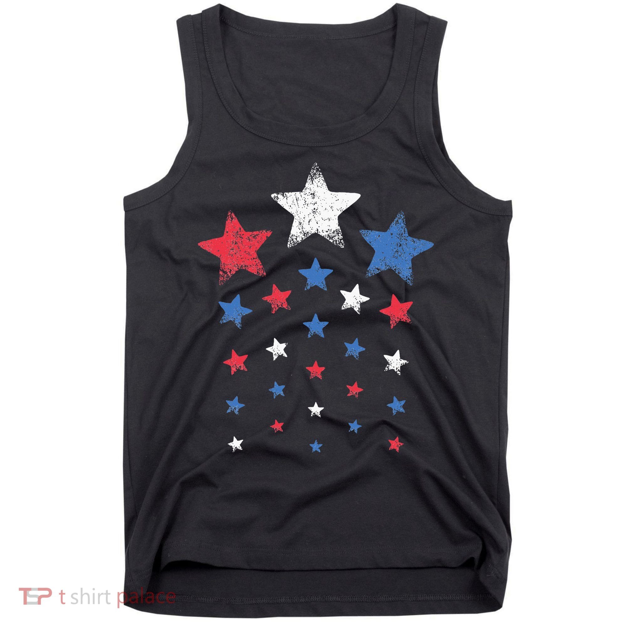 4th Of July Cute Red White Blue Stars Tank Top
