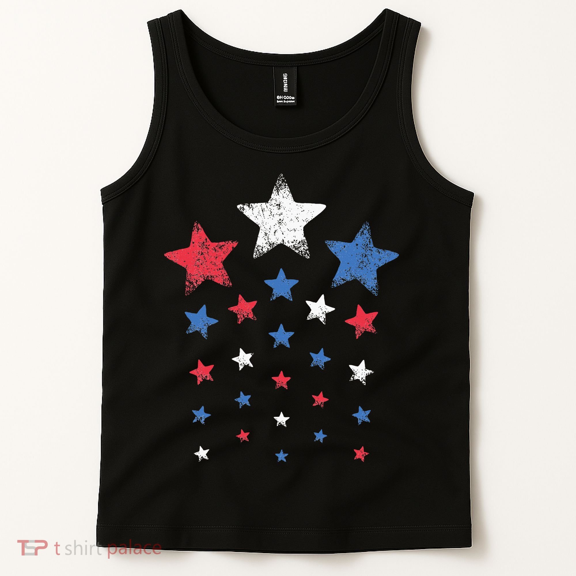 4th Of July Cute Red White Blue Stars Tank Top