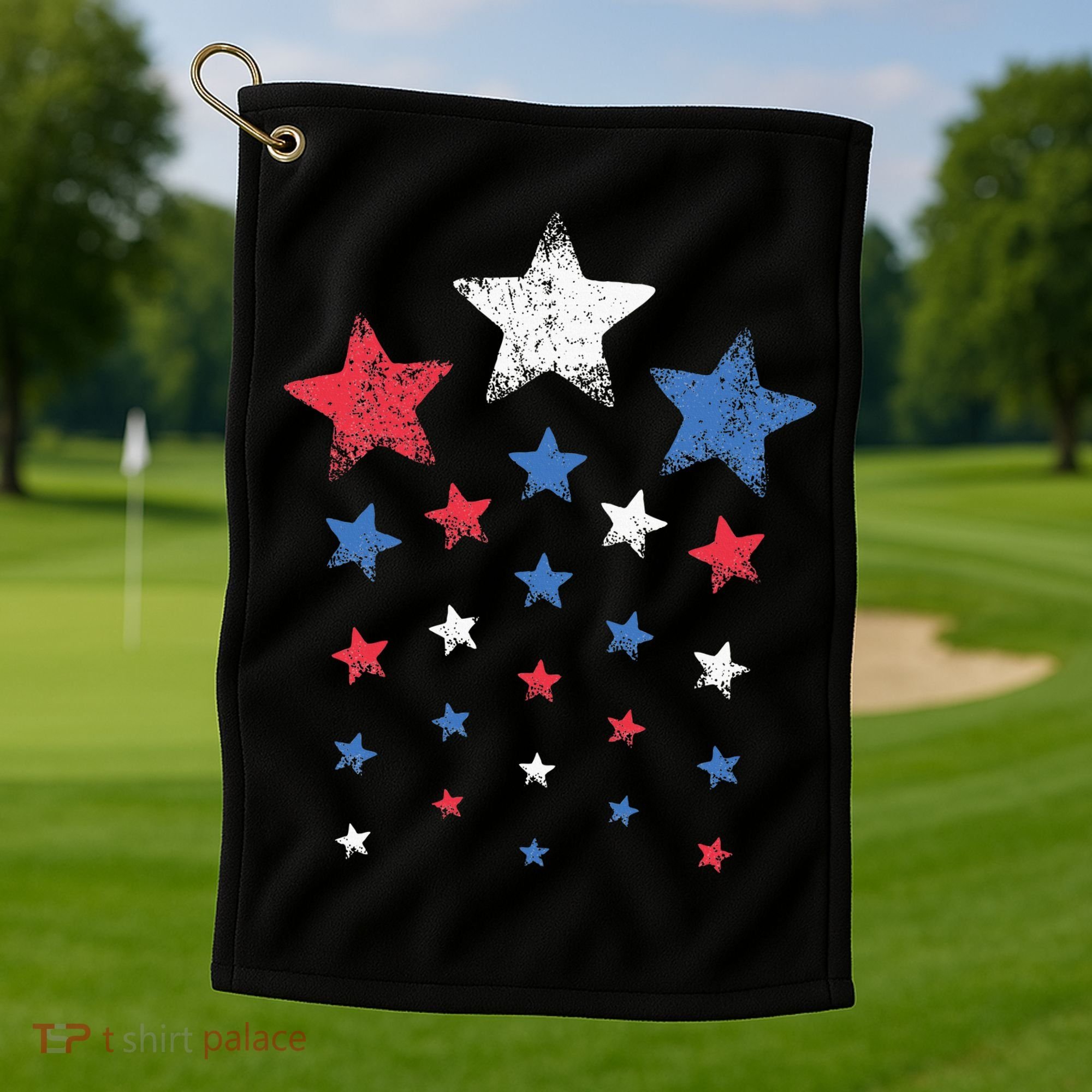 4th Of July Cute Red White Blue Stars Golf Towel